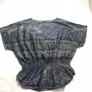 The limited blouse boho hippie small floral blue